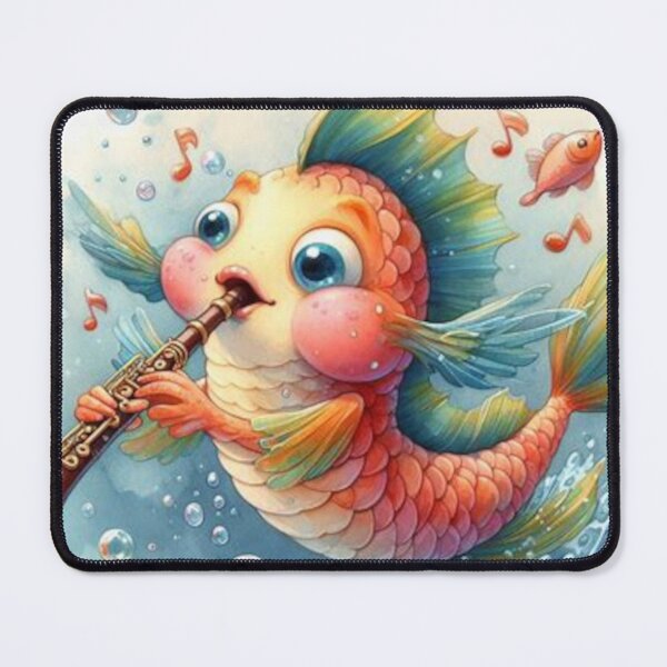 Item preview, Goldfish playing the clarinet / oboe designed and sold by ElegantTeaTime.