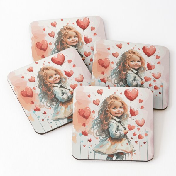 Item preview, Cute little girl in skirt with love hearts on Valentine's Day 20 designed and sold by Psycho-Crazy.