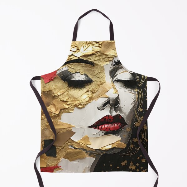 Item preview, torn paper collage with gold leaf accents designed and sold by dcrc.