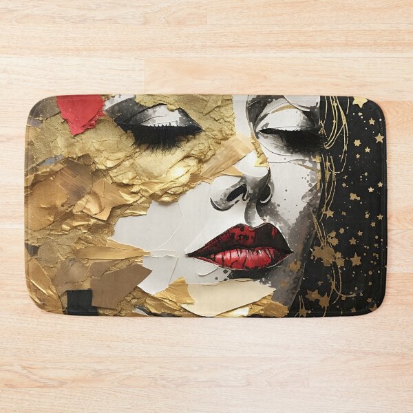 Item preview, torn paper collage with gold leaf accents designed and sold by dcrc.