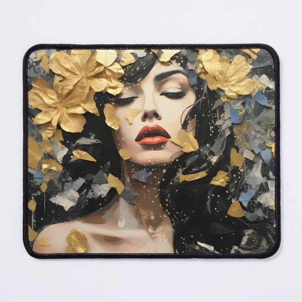 Item preview, torn paper collage with gold leaf accents designed and sold by dcrc.