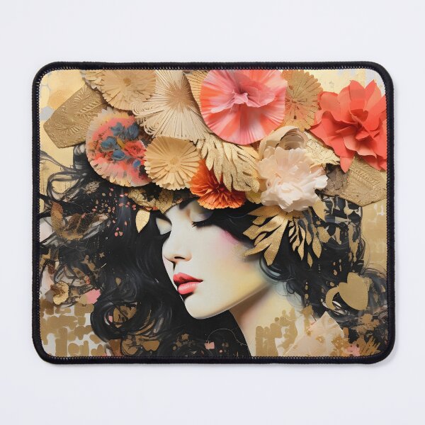 Item preview, torn paper collage with gold leaf accents designed and sold by dcrc.