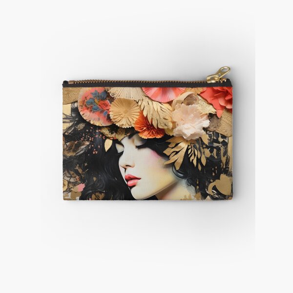 Item preview, torn paper collage with gold leaf accents designed and sold by dcrc.