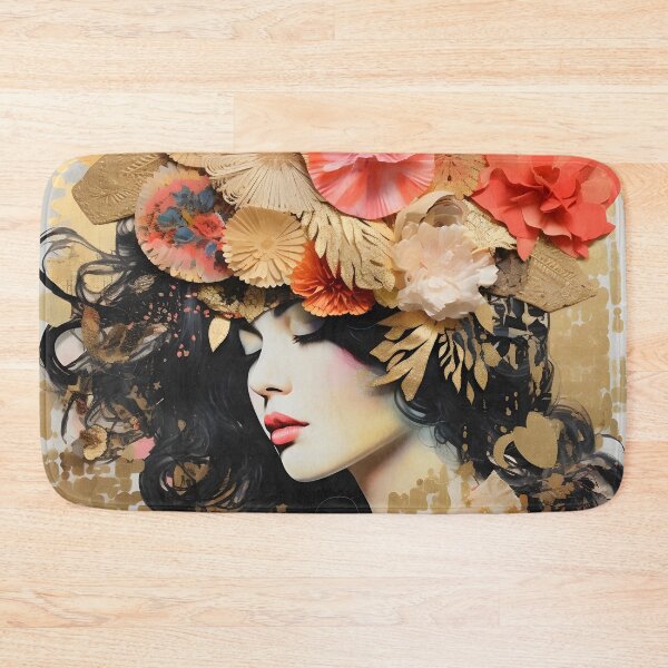 Item preview, torn paper collage with gold leaf accents designed and sold by dcrc.