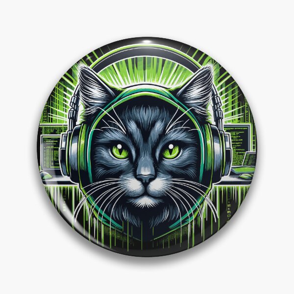 Item preview, Hacker Cat - Funny Animals - Geek Cat Programmer #3 designed and sold by InkCraftHouse.