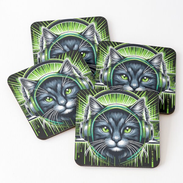 Item preview, Hacker Cat - Funny Animals - Geek Cat Programmer #3 designed and sold by InkCraftHouse.