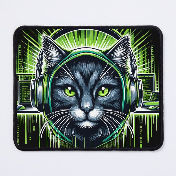 Item preview, Hacker Cat - Funny Animals - Geek Cat Programmer #3 designed and sold by InkCraftHouse.
