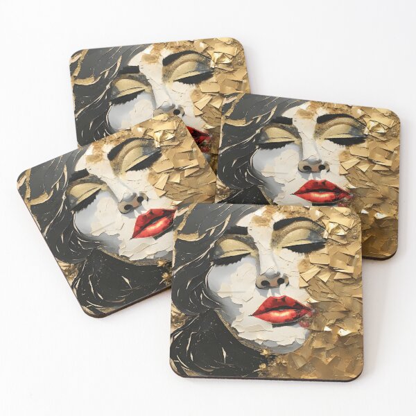 Item preview, torn paper collage with gold leaf accents designed and sold by dcrc.