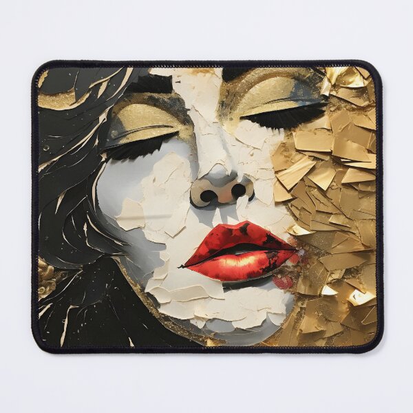 Item preview, torn paper collage with gold leaf accents designed and sold by dcrc.