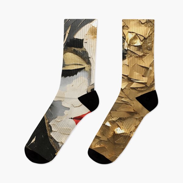 Item preview, torn paper collage with gold leaf accents designed and sold by dcrc.