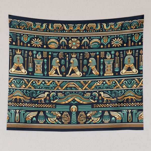 Item preview, Ancient Egypt Hieroglyphs thoth -ancient Egyptian Deity Poster Wall Art designed and sold by CoffeeIsATrip.