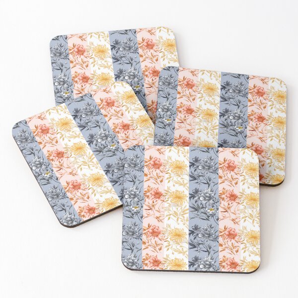 Item preview, Vibrant Floral Trio: Flowers in Three Colored Lines designed and sold by Thanatphak Tansakul.