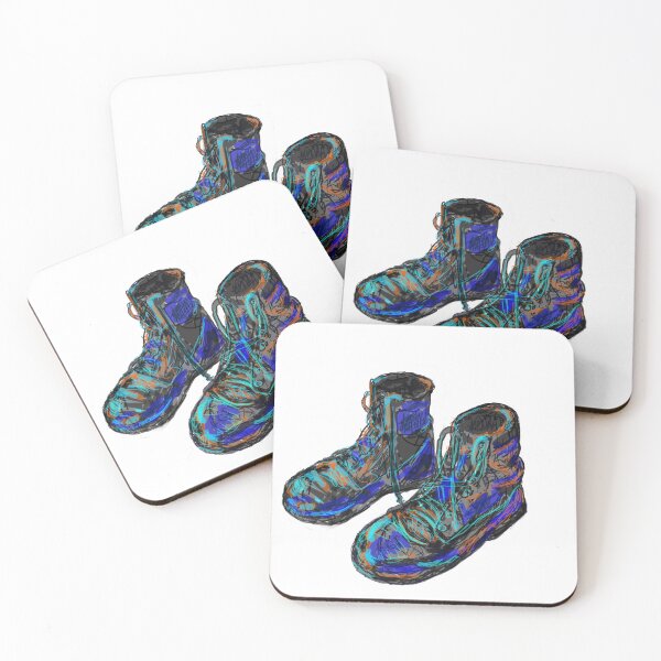Item preview, Black and colorful army boots designed and sold by SHARON NAKAR.
