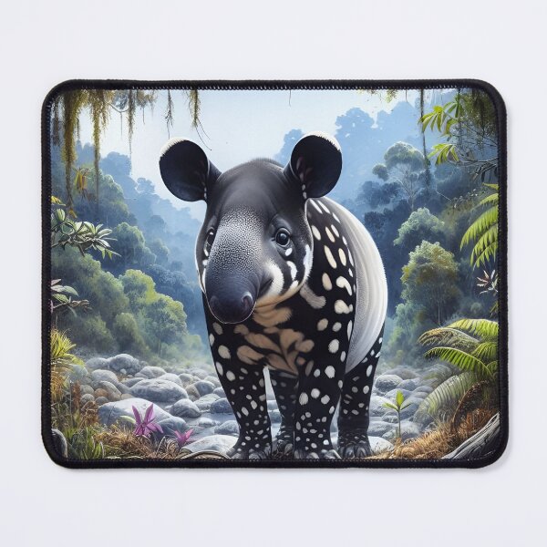 Item preview, Malayan tapir animal art designed and sold by RubisLeaf.
