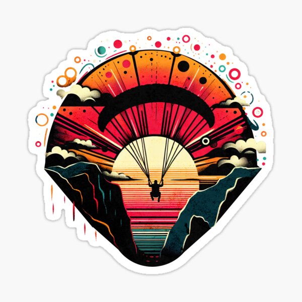 Aperçu de l'œuvre Design de parapente rétro vintage créée et vendue par RedDesignSyc.