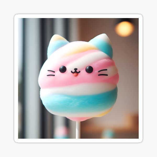 Cat donut 猫のドーナツ Cotton Candy Sticker – Hii Bbychan LLC