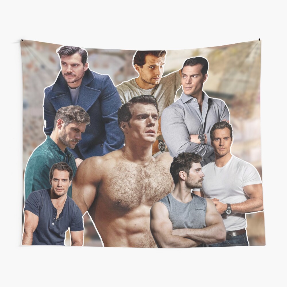 Henry Cavil photo collage Throw Blanket