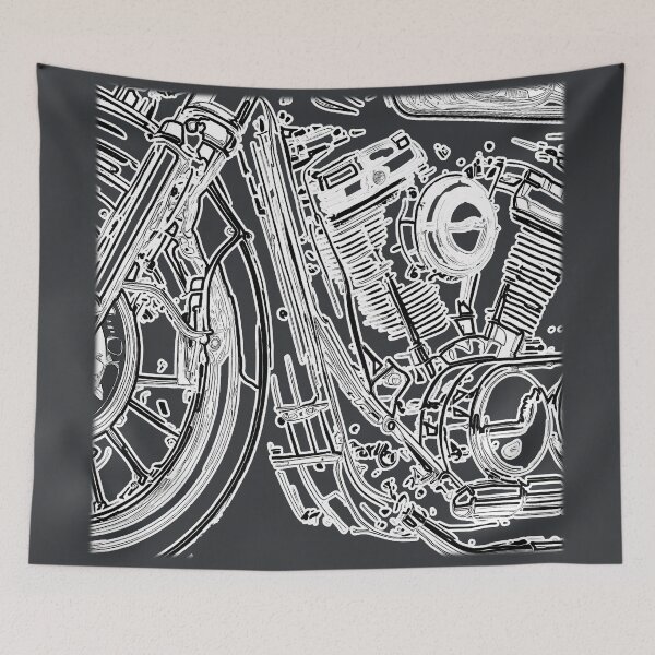 Item preview, Motorcycle - Hog lovers engine sketch designed and sold by shutterrudder.
