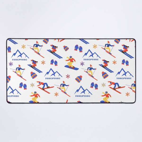 Item preview, Yongpyong in Pyeongchang Korea Ski Snowboard seamless pattern designed and sold by Vintage-TM.