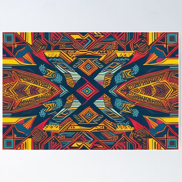 Item preview, Tribal pattern design pink blue designed and sold by operossa.