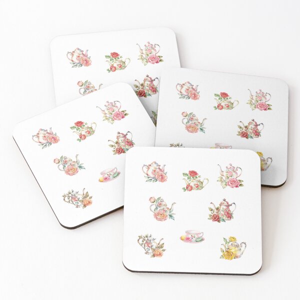 Item preview, Tea Time - Watercolor Flower Teapots  designed and sold by silviaol.