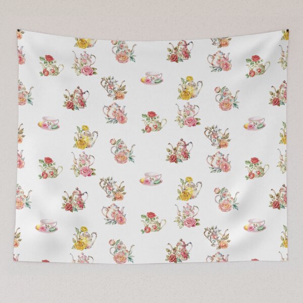 Item preview, Tea Time - Watercolor Flower Teapots  designed and sold by silviaol.