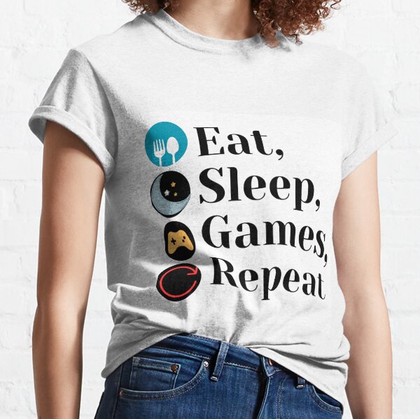 Premium Vector  Eat sleep game repeat gaming quotes tshirt design for game  lovers