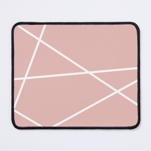 Aperçu de l'œuvre preppy minimal Chic Blush rose Lignes blanches Motif géométrique rose créée et vendue par LEILA ART SPACE.
