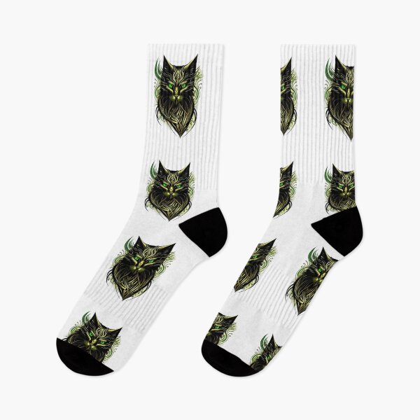 Item preview, Black cat in gold-green colors happy new year 2023/2024 designed and sold by BlueGoldArt.