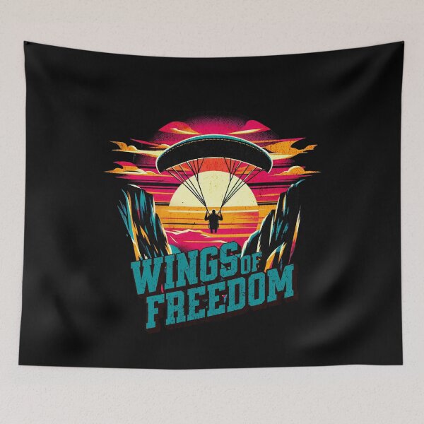 Item preview, Paragliding Wings of Freedom Vibrant Retro Design designed and sold by RedDesignSyc.