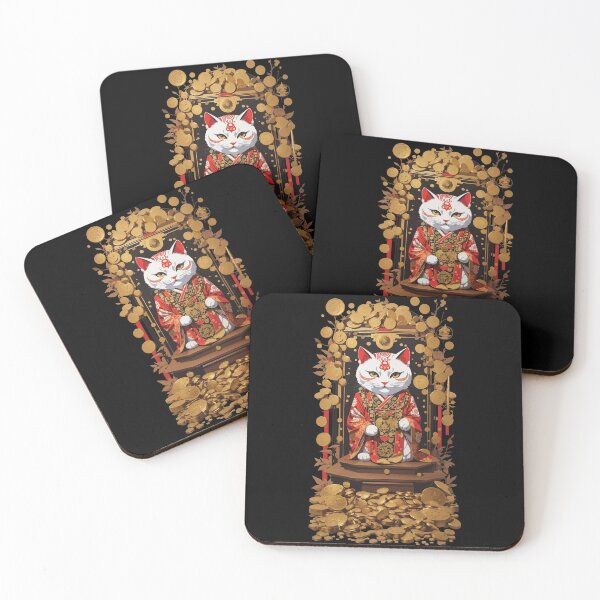 Item preview, Aesthetic Lucky Cat Japan Lucky Charm Cat designed and sold by LuminOrb.