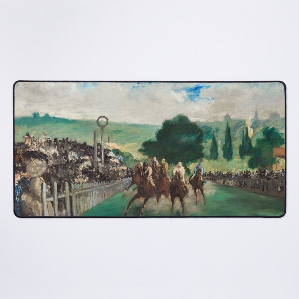 Item preview, The Races at Longchamp Painting by Édouard Manet: Classic Equestrian Artwork designed and sold by Under-TheTable.