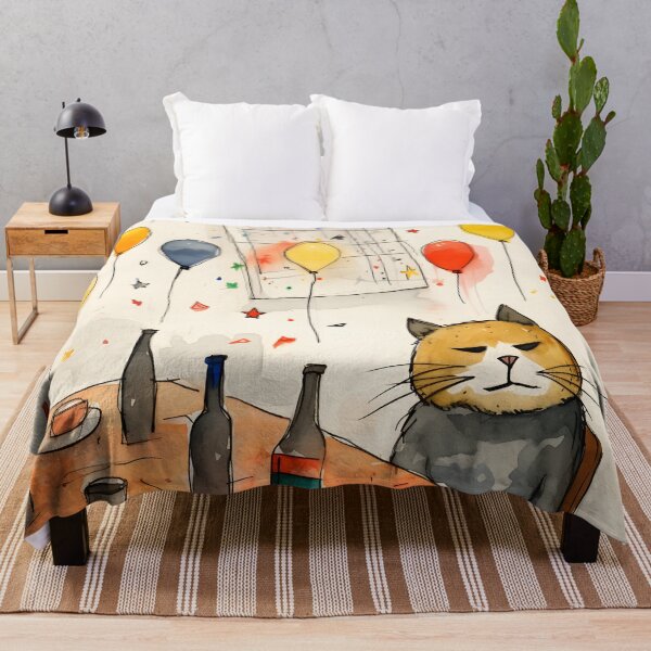 Item preview, Silly Alone Drunk Cat Waiting a Christmas designed and sold by omerfdln34.