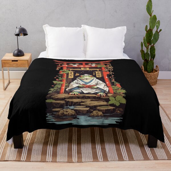 Item preview, Fantasy Frog In The Temple Japan Retro Design designed and sold by LuminOrb.
