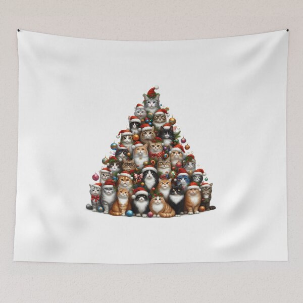 Item preview, Christmas tree made of cats designed and sold by mariacatsfan.