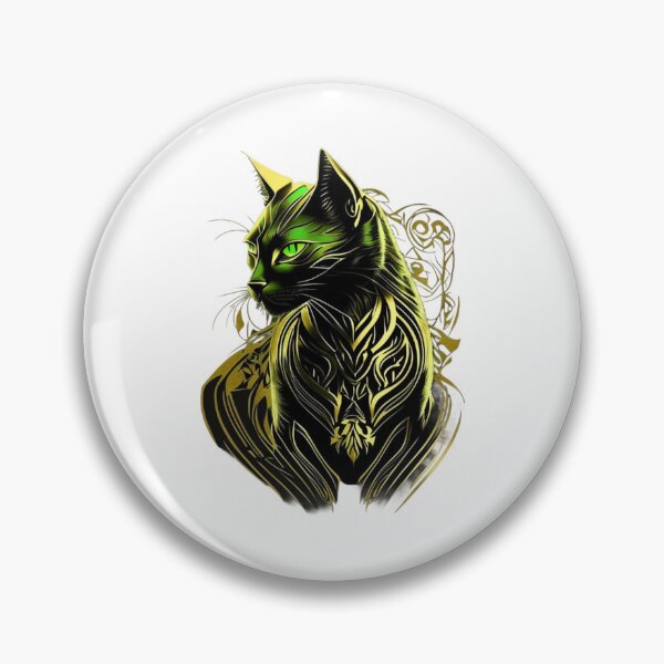 Item preview, Golden-green cat majestic, sensual, nature's charming allure designed and sold by BlueGoldArt.