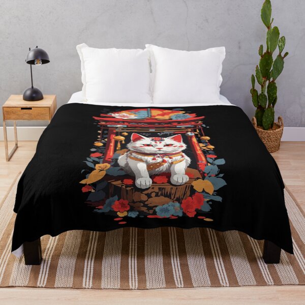 Item preview, Maneki Neko Lucky Cat In The Japanese Shrine designed and sold by LuminOrb.