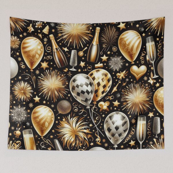 Item preview, Silver and Gold New Years Pattern designed and sold by LyssasMindArt.