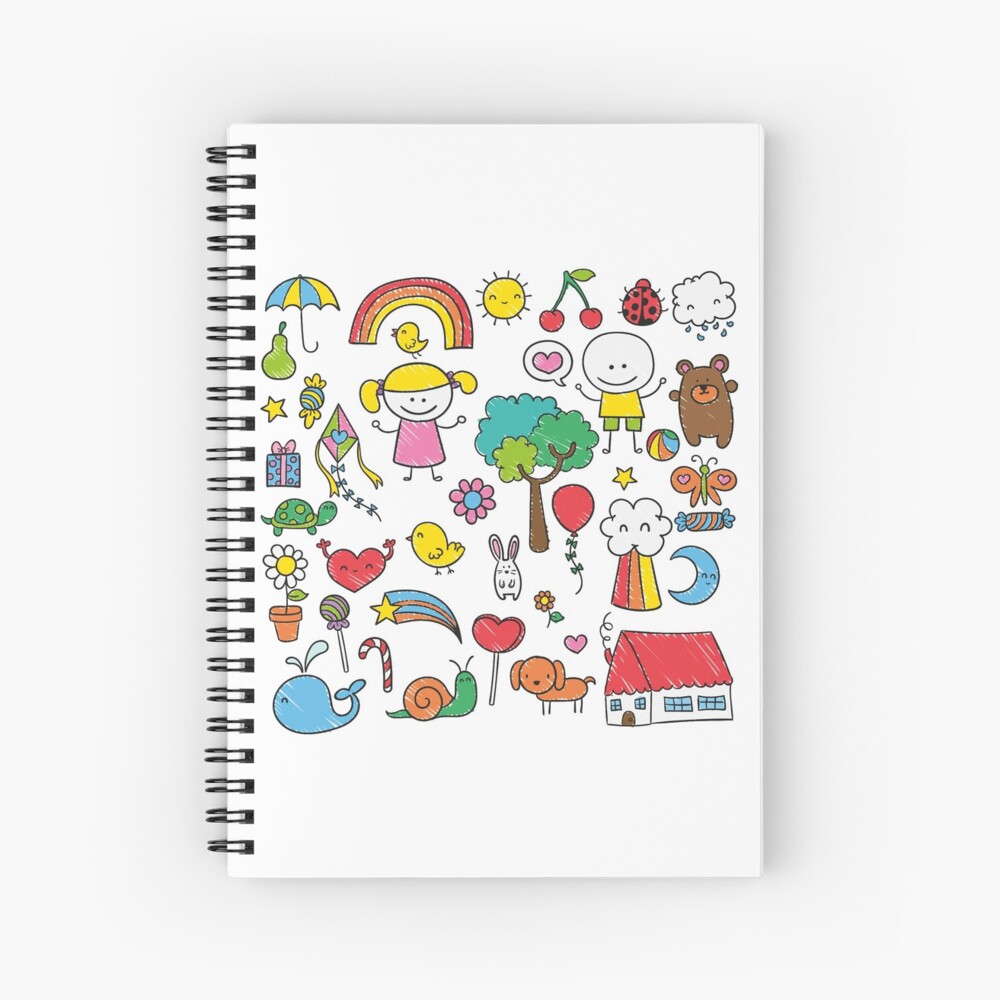 "Cute and Colourful Doodle" Spiral Notebook for Sale by mattw887