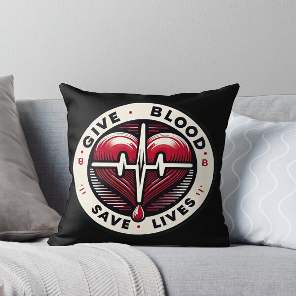Aperçu de l'œuvre Heartbeat Blood Donation Emblem Tee - sensibilisation au don de sang créée et vendue par MAPDDesigns.