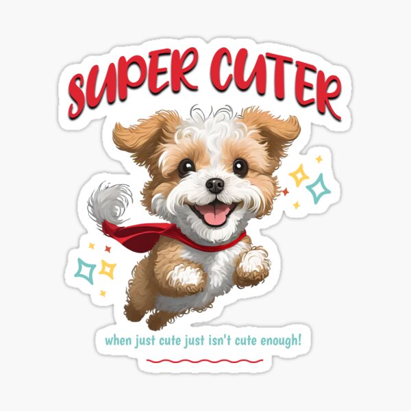 Super Cuter, cute superhero dog flying Sticker