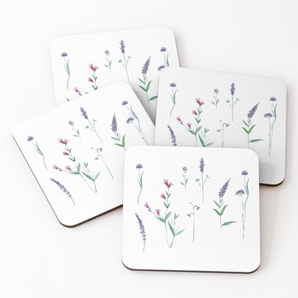 Item preview, Blue Purple Wild Flowers Watercolor designed and sold by shroukart.