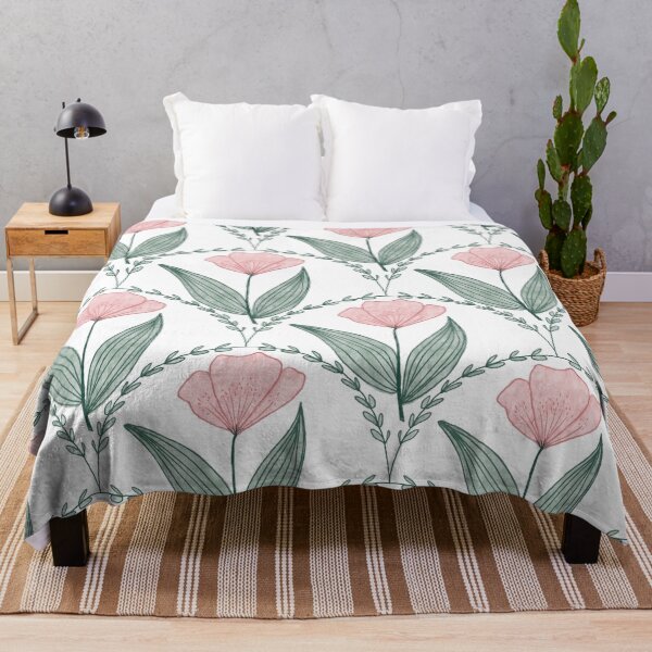 Item preview, Watercolor poppy repeat pattern designed and sold by Lavender Fox Studio.
