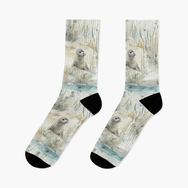 Item preview, Watercolor Seamless Sea Otter Pattern designed and sold by mushizaman.
