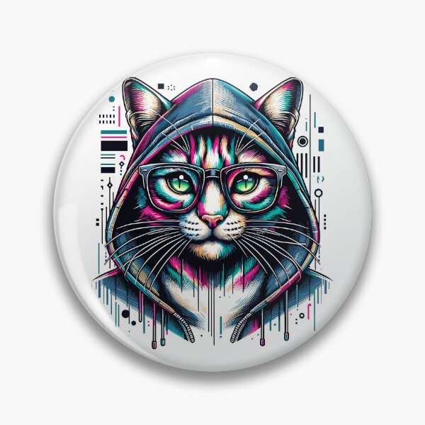 Item preview, Hacker Cat - Funny Animals - Geek Cat Programmer #4 designed and sold by InkCraftHouse.