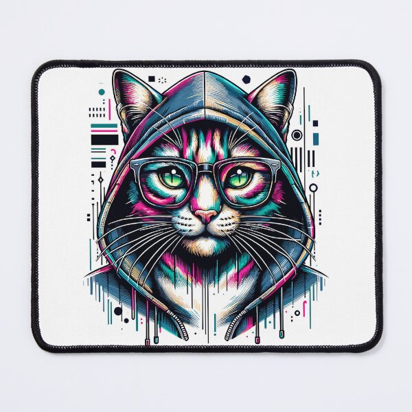 Item preview, Hacker Cat - Funny Animals - Geek Cat Programmer #4 designed and sold by InkCraftHouse.