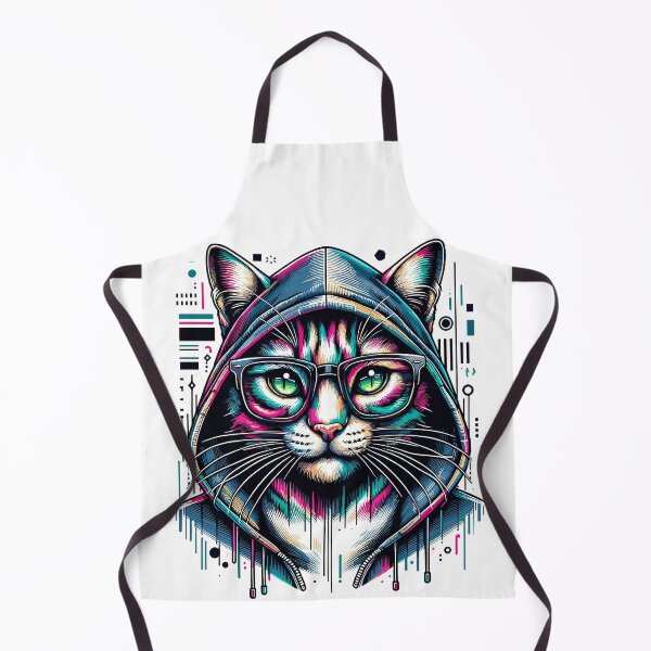 Item preview, Hacker Cat - Funny Animals - Geek Cat Programmer #4 designed and sold by InkCraftHouse.