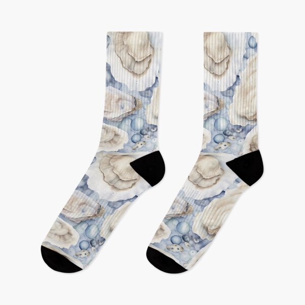 Item preview, Watercolor Seamless Sea Oyster Pattern designed and sold by mushizaman.
