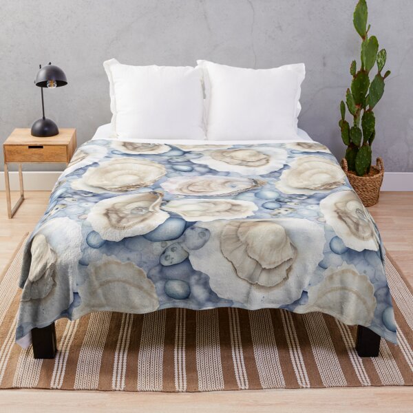 Item preview, Watercolor Seamless Sea Oyster Pattern designed and sold by mushizaman.