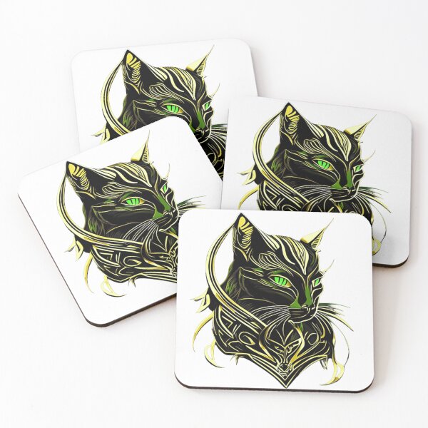 Item preview, Majestic black cat sensual nature's charming allure designed and sold by BlueGoldArt.